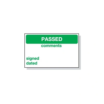 Image of Sitesafe Passed Vinyl Label 25X40MM S/Adh (Roll 250)