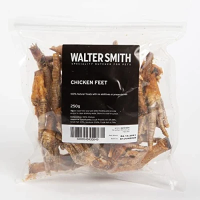 Image of Walter Smith Natural Chicken Feet 250g 100% Dog Treat No Artificial Colours or Preservatives Chew