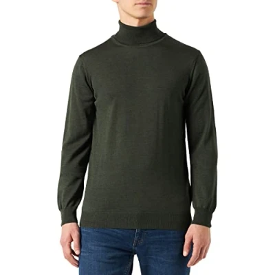 Image of Casual Friday Konrad ROLL NECK Jumper, Men&#039;s, Size: Large, Deep forest melange