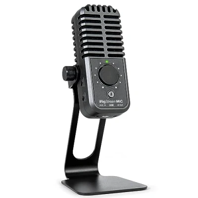 Image of IK Multimedia iRig Stream Mic USB Condenser Microphone with Integrated Audio Interface Podcast Microphone, Gaming for pc, Streaming Plus Mixer