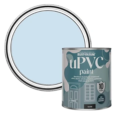 Image of Rust Oleum Blue uPVC Door and Window Paint In Gloss Finish Powder 750ml