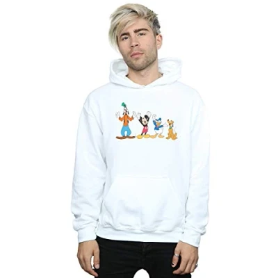 Image of Disney Men&#039;s Mickey Mouse Friends Hoodie White XX Large