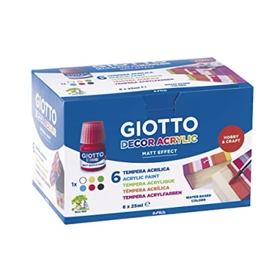 Image of Giotto 538200 Acrylic Gouache Painting Colour 6 Pack