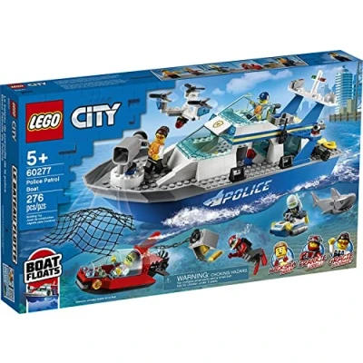 Image of LEGO City Police Patrol Boat 60277 Building Kit; Cool Toy for Kids, New 2021 (276 Pieces)