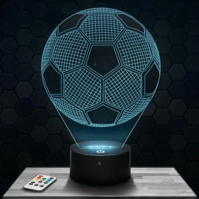 Image of Bedside lamp, Football Night Light 3D LED Illusion, Christmas Birthday Gift idea for Boys and Girls Children&#039;s or Adult Bedroom lamp