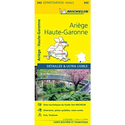 Image of Ariege, Haute Garonne Michelin Local Map 343: