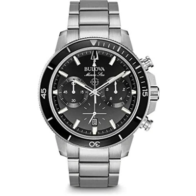 Image of Bulova Mens Chronograph Quartz Watch with Stainless Steel Strap 96B272