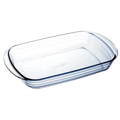Image of Pyrex O&#039;Cuisine Kitchen Glass Rectangular Roaster Oven Safe 39 x 24cm 3.6 Litre Clear (Pack of 2)