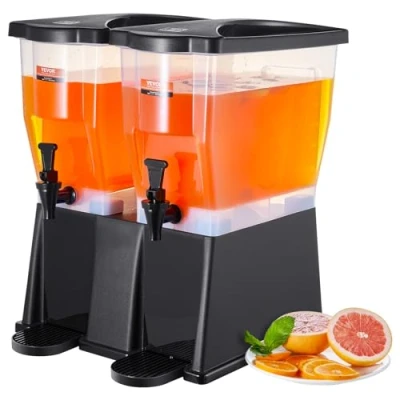 Image of VEVOR Beverage Dispenser, 3 Gallon x 2 Drink Dispensers for Parties, Plastic Juice Dispenser with Stand Spigot Lid, Iced Tea Lemonade Water Restaurants, Hotels, Parties
