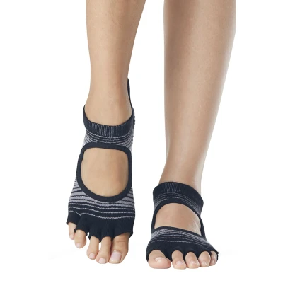 Image of Women&#039;s 1 Pair ToeSox Bella Half Toe Organic Cotton Open Front Yoga Socks Static M