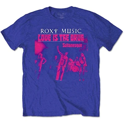 Image of Roxy Music Love is The Drug Official Tee T Shirt Mens Unisex (X Large) Blue