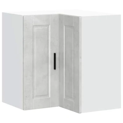 Image of vidaXL kitchen wall corner cabinet porto concrete grey engineered wood storage unit 57x57x60 cm