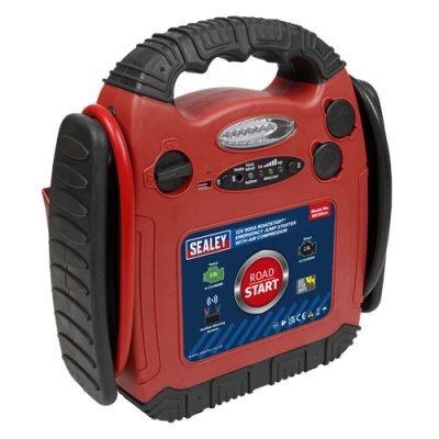 Image of Sealey RoadStart® Emergency Jump Starter with Air Compressor 12V, 900 Peak Amps