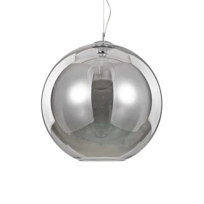 Image of Nemo 1 Light Large Dome Ceiling Pendant Grey, Smokey, E27