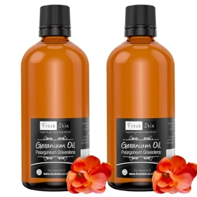 Image of Freshskin Beauty LTD Geranium Essential Oil 200ml (2 x 100ml) 100% Pure &amp; Natural Oils