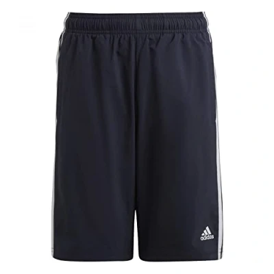 Image of adidas Unisex Kids Essentials 3 Stripes Woven Shorts, Legend Ink/White, 11 12 Years