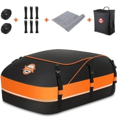 Image of Sailnovo Roof Box Bag 580L/20 Cubic Waterproof Car for Cars without/with Bars/Rack/Rails, Large Roofing Cargo Carrier Bags with Anti slip Mat, 6 Door hooks