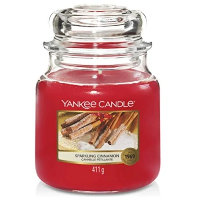 Image of Yankee Candle Scented Sparkling Cinnamon Medium Jar Burn Time: up to 75 Hours