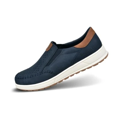 Image of bugatti Men&#039;s Casual Slip on Sneakers, Slippers with Elastic Band and Logo, Dark Blue, 12 UK