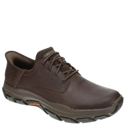 Image of Skechers USA Men&#039;s Respected Garrett Loafer, Red/Brown, 8 UK