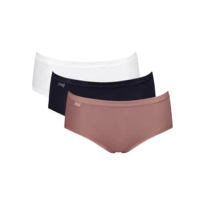 Image of Sloggi Basic Midi 3 Pack Briefs White/Navy/Grey Multi L 14