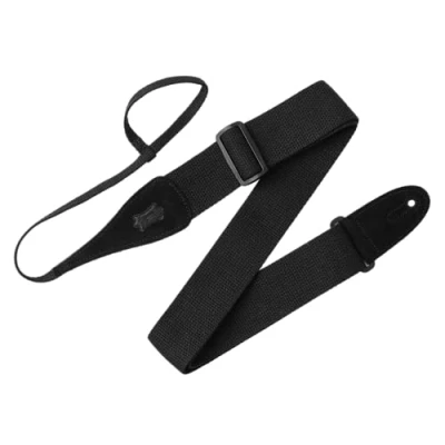 Image of Levy&#039;s MC8A‐BLK 2 inch Cotton Webbing Strap with Headstock Loop ‐ Black