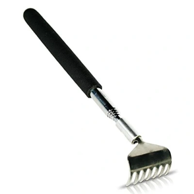 Image of OOTB BACK SCRATCHER WITH SOFT BLACK GRIP 20CM TO 68CM, Metal, Adults