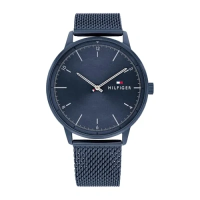 Image of Tommy Hilfiger Analogue Quartz Watch for Men with Blue Stainless Steel mesh Bracelet 1791841