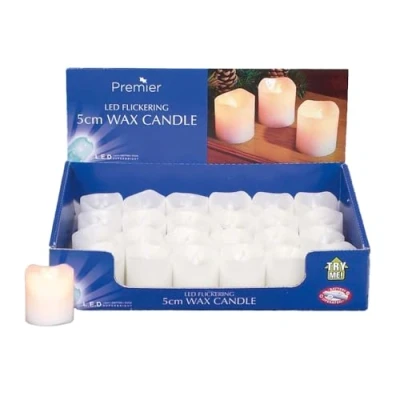 Image of Premier 5cm Flicker Candle with Yellow LED Christmas Lights LV101585