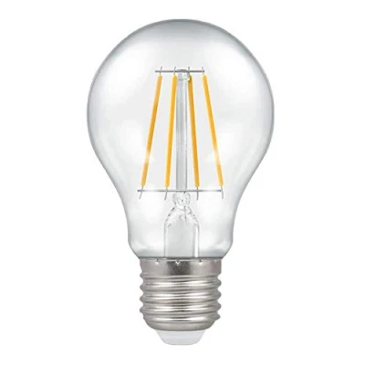 Image of Crompton LED Dimmable Filament GLS Light Bulb Clear 7.5W E27 ES 2700K Warm White 60W Incandescent Equivalent 806 Lumens Energy Saving Bulbs Edison Screw