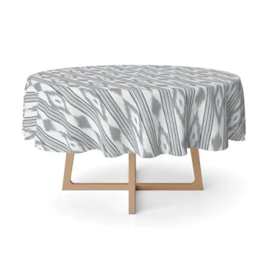 Image of Martina Home Resin coated Tablecloth Islands Grey 140 Round