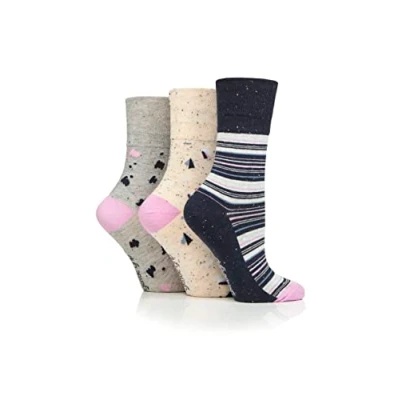 Image of 3 Pairs Gentle Grip Socks Size UK 4 8 (3 X RH259)