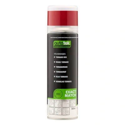 Image of Autotek Professional Exact Match Car Spray Paint, Volkswagen Tornado Red Aerosol Spray, 300 ml