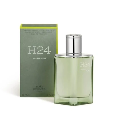 Image of Hermes H24 Herbes Vives Eau de Parfum, Rechargeable, Spray for Men, 40 g