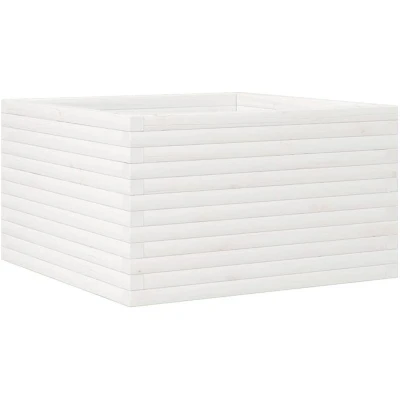 Image of vidaXL Garden Planter White 80x80x45.5 cm Solid Wood Pine