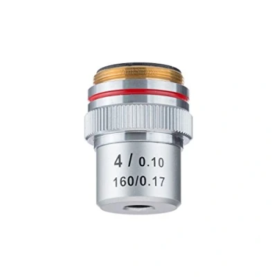 Image of AmScope A4X V300 4X Achromatic Microscope Objective for Compound Microscopes