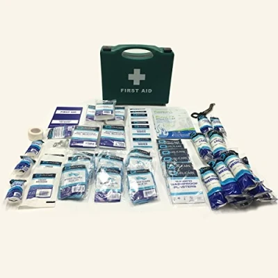 Image of Medium 138 Piece QUALICARE BSI BS8599 Compliant Professional Workplace Essential First AID KIT Green