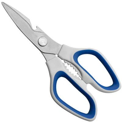 Image of Grunwerg KS 205WB Kitchen Scissors Stainless Steel 205 mm, 8 Inches, Blue &amp; White