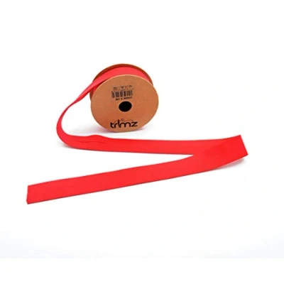 Image of Trimz Poly Cotton Bias Binding, Polyester, Red, 5m Reel