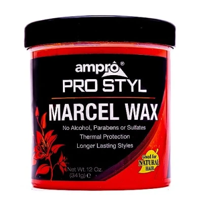 Image of Ampro Marcel Wax Gives All Hair Types Long Lasting Hold Rinses Out Easily without Any Buildup or Residue and Protects Tresses from Heat Unscented Formula with No Alcohol Parabens 12 oz