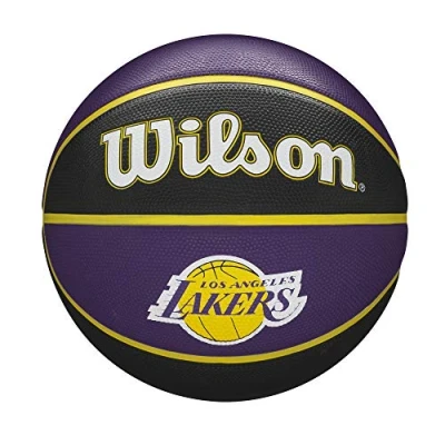 Image of Wilson Basketball, NBA Team Tribute Model, LA LAKERS, Outdoor, Rubber, Size: 7