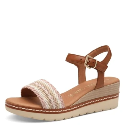 Image of Marco Tozzi Wedge sandals, Women&#039;s, Size: 410, Nude shoes