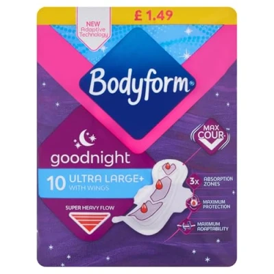 Image of Bodyform Goodnight Ultra Towels 10 Per Pack Case of 6