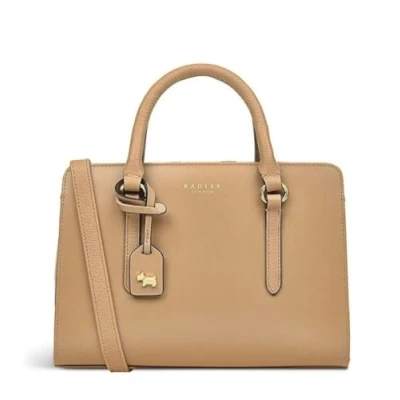 Image of RADLEY Angel Lane Small Zip Around Leather Grab Handle Bag Biscuit (Beige) New