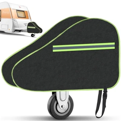 Image of AiQInu Drawbar Cover with Reflective Edge, Universal Cover, Large, Waterproof, Caravan Adjustable Strap Buckle, Protective