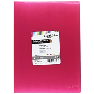 Image of grafoplas 1461754 50 Sleeves, Foolscap, Tapas Folder PP, Fuchsia