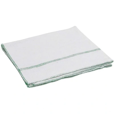 Image of vidaXL Floor Cloths Pack of 5, Scouring White with Green Stripes, Excellent Absorbency, Cleaning Cloths, Wipes, 50 x 60 cm