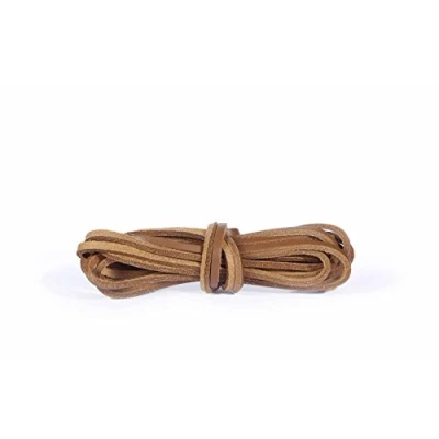 Image of Kaps leather laces, 100% genuine quality shoe boot made in Europe (120 cm 48 inch 6 to 8 eylet pairs / 36 natural)
