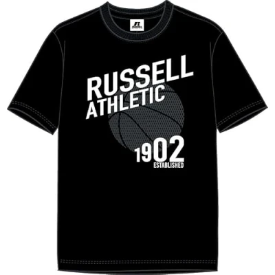Image of RUSSELL ATHLETIC A30251 IO 099 Hoop S/S Crewneck TEE Shirt T Men&#039;s Black Size S