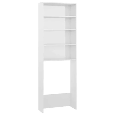 Image of vidaXL Washing Machine Cabinet Dryer Accessories Bathroom Washroom Laundry Room Furniture Washer Cupboard Storage Rack High Gloss White